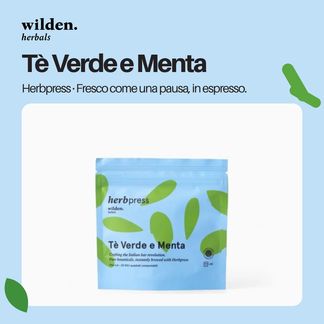 Herbpress Tè Verde e Menta 20 filtri quadrati