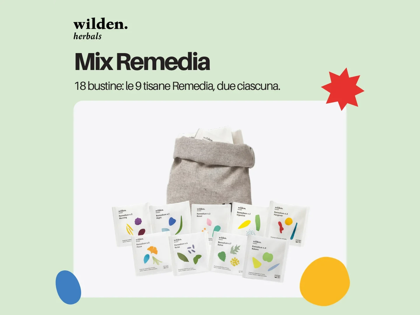 Sacchetto mix Remedia – 18 bustine - Wilden Herbals